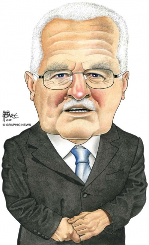 Václav Klaus v karikatuře Graphic News.